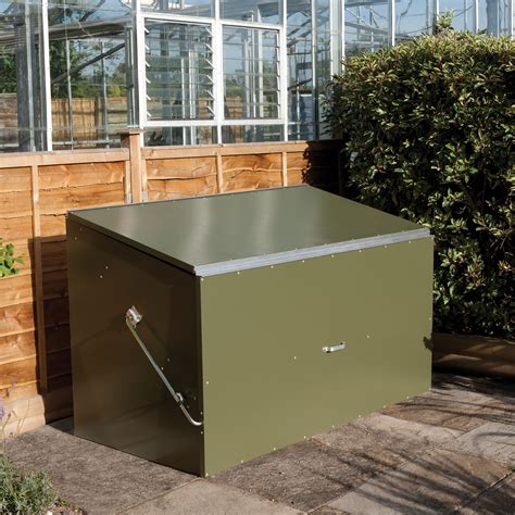 big metal boxes|outdoor metal box with lid.